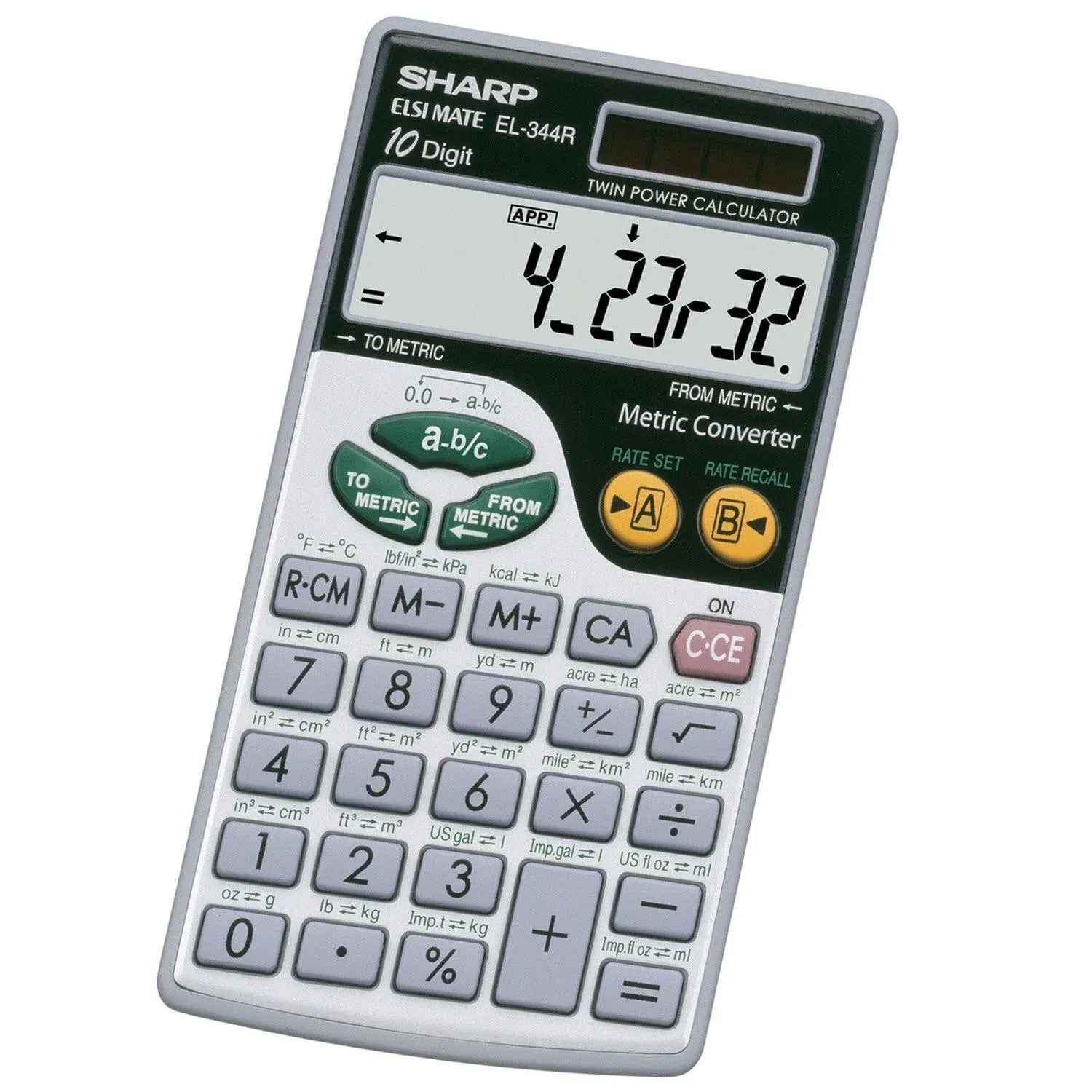 Sharp EL-344RB - 10 Digit Handheld Calculation with Metric Conversion Function