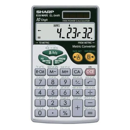 Sharp EL-344RB - 10 Digit Handheld Calculation with Metric Conversion Function - Image 2